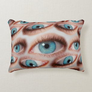Psychedelic abstract background of distorted eye p accent pillow