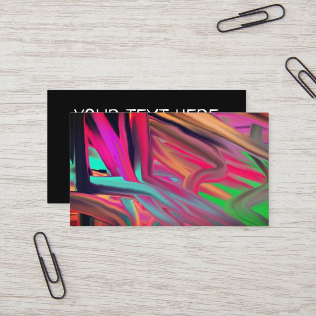 Psychedelic Abstract color tunnels Business Card (Front/Back In Situ)