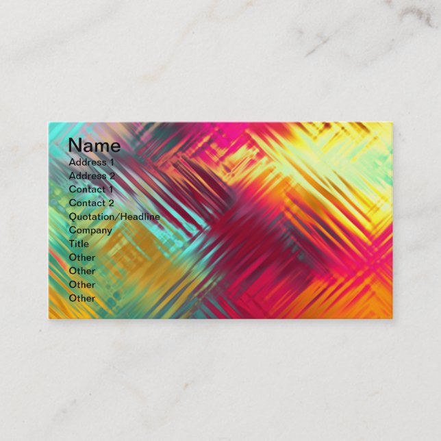 Psychedelic Abstract Colorful Pattern Business Card (Front)