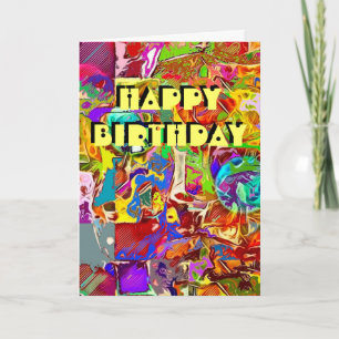 Psychedelic Abstract Design Birthday Card