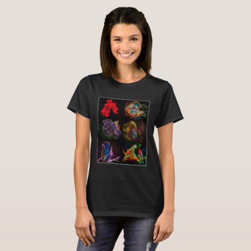 Psychedelic Abstract Flowers Art T_Shirt