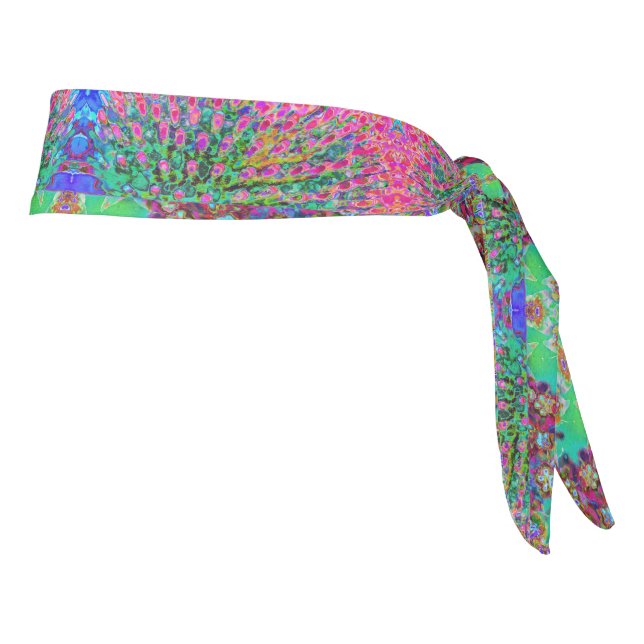 Psychedelic Abstract Groovy Purple Sedum Tie Headband (Rotate 90)