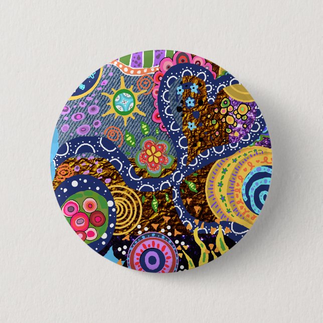 Psychedelic abstract pattern button (Front)