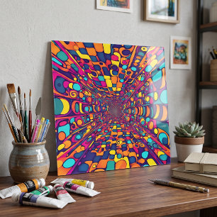 Psychedelic Abstract Tunnel Acrylic Print