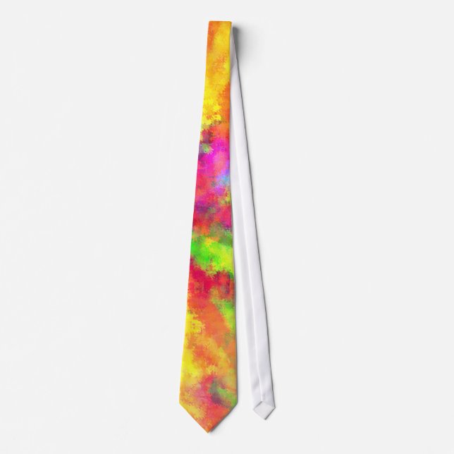 Psychedelic Abstract Watercolor Art Tie (Front)