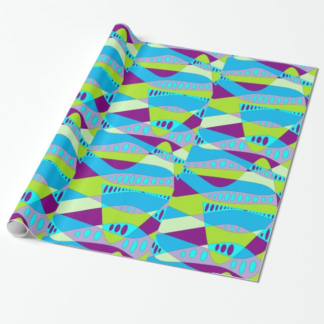 Psychedelic Abstract Wrapping Paper (Unrolled)