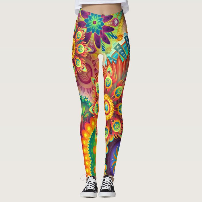 psychedelic acid meditation gym yoga leggings | Zazzle.com