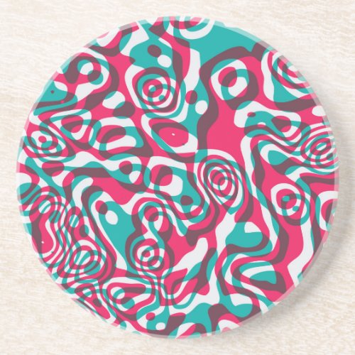 Psychedelic Acid Seamless Funky Background Coaster