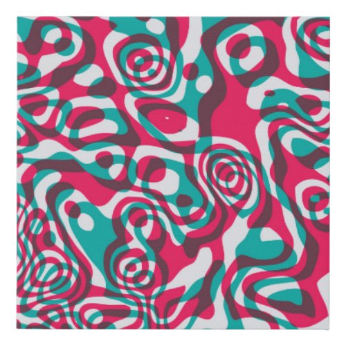 Psychedelic Acid Seamless Funky Background Faux Canvas Print