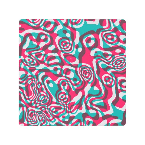 Psychedelic Acid Seamless Funky Background Metal Print