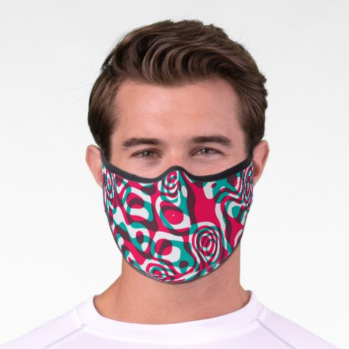 Psychedelic Acid Seamless Funky Background Premium Face Mask