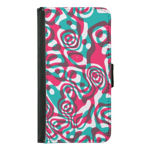 Psychedelic Acid Seamless Funky Background Samsung Galaxy S5 Wallet Case
