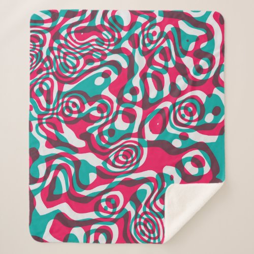 Psychedelic Acid Seamless Funky Background Sherpa Blanket