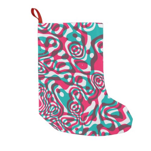 Psychedelic Acid Seamless Funky Background Small Christmas Stocking