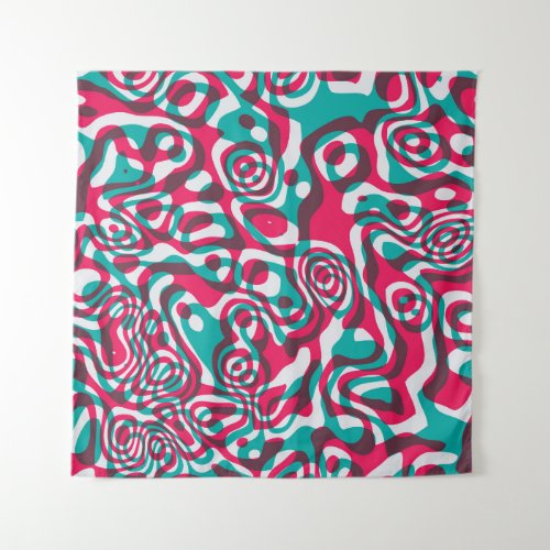 Psychedelic Acid Seamless Funky Background Tapestry