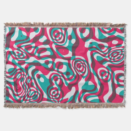 Psychedelic Acid Seamless Funky Background Throw Blanket