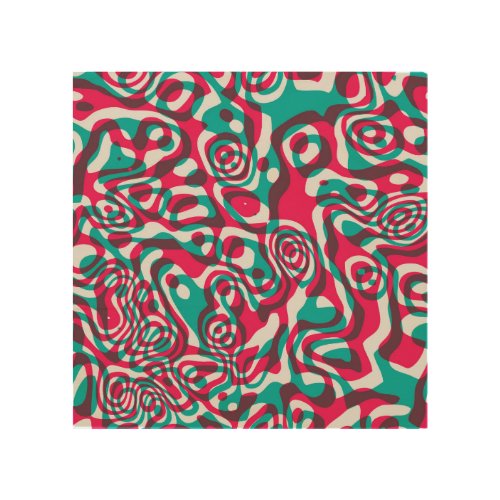 Psychedelic Acid Seamless Funky Background Wood Wall Art