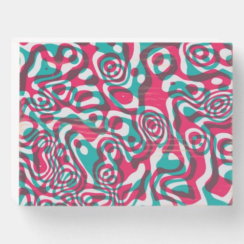 Psychedelic Acid Seamless Funky Background Wooden Box Sign