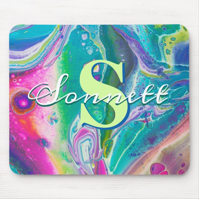 Psychedelic Acrylic Flow Art Mouse Pad (Front)