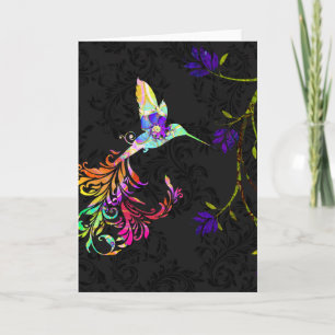 Psychedelic afternoon the hummingbird Greeting Car Card