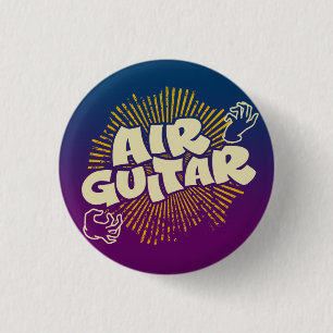 Psychedelic Air Guitar Retro Flair Pinback Button