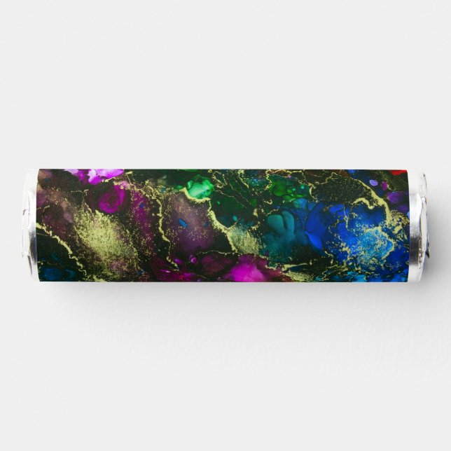 Psychedelic Alcohol Ink Abstract Painting Breath Savers® Mints (Front)