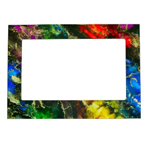 Psychedelic Alcohol Ink Abstract Painting Magnetic Frame