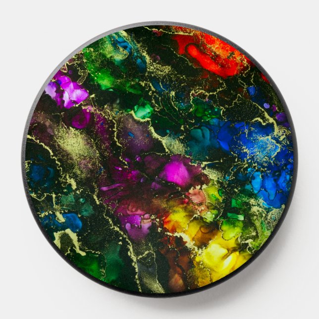 Psychedelic Alcohol Ink Abstract Painting PopSocket (Popsocket)