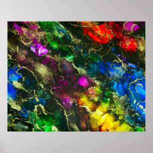 Psychedelic Alcohol Ink Abstract Painting Poster