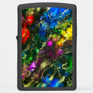 Psychedelic Alcohol Ink Abstract Painting Zippo Lighter