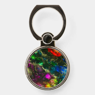 Psychedelic Alcohol Ink Abstract Phone Ring Stand
