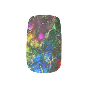 Psychedelic Alcohol Ink Painting Minx Nail Art
