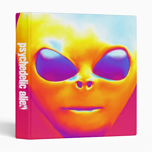Psychedelic Alien (1in) 3 Ring Binder (Front/Spine)