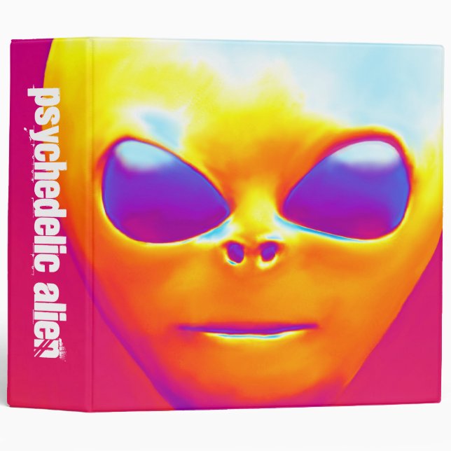 Psychedelic Alien (2in) 3 Ring Binder (Front/Spine)