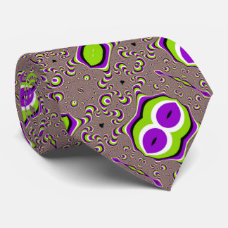 Psychedelic Alien Invasion Optical Illusion Satin Tie