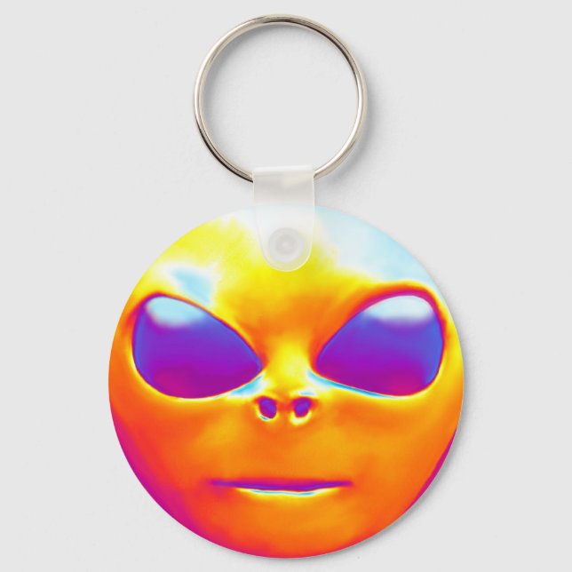 Psychedelic Alien Keychain (Front)