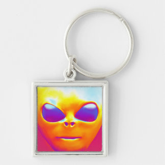 Psychedelic Alien Keychain