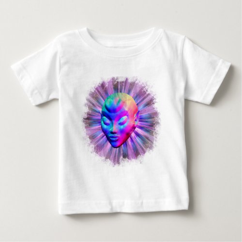 Psychedelic Alien Meditation Baby T_Shirt