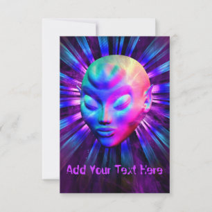 Psychedelic Alien Meditation invitation cards