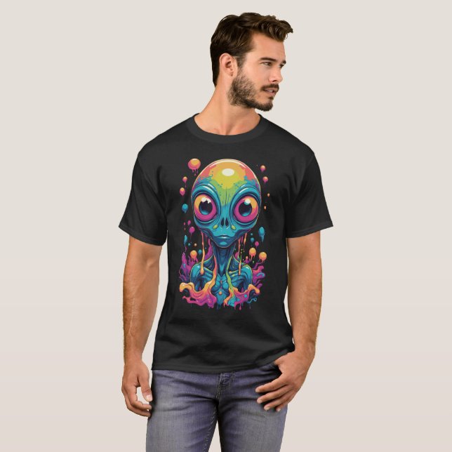 psychedelic alien portrait T-Shirt (Front Full)