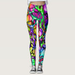 Psychedelic and Colorful Network of Lines Leggings
