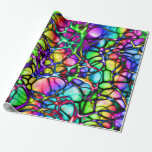 Psychedelic and Colorful Network of Lines Wrapping Paper