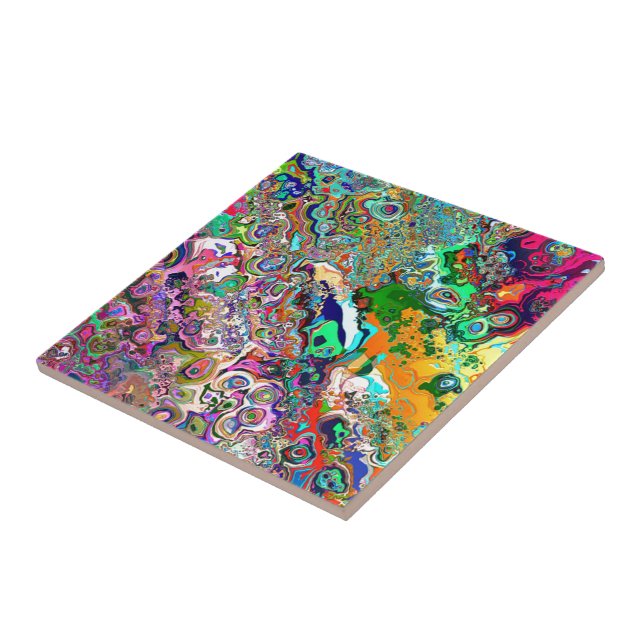 Psychedelic Art Ceramic Tile (Side)