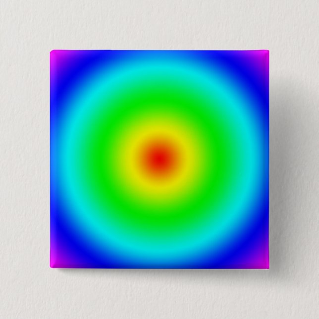 Psychedelic Art Gifts: Funky Rainbow Circles Pinback Button (Front)