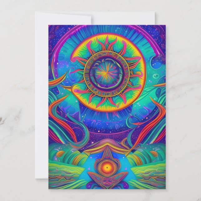 Psychedelic Art in Vibrant Colors Invitation (Front)
