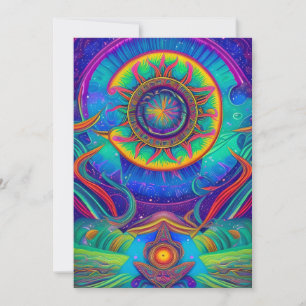 Psychedelic Art in Vibrant Colors Invitation