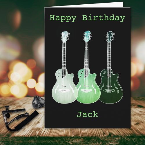 Psychedelic Art Music Guitar Drawing Add Name Jack Card