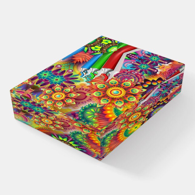 Psychedelic Art Paperweight (Angled)