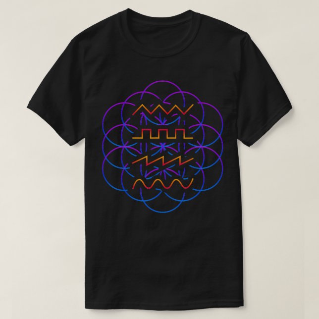 Psychedelic Audio Waveform Synthesizer  T-Shirt (Design Front)
