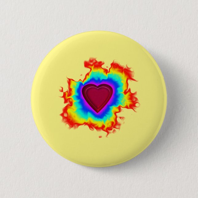 Psychedelic Aura Dual Heart Button (Front)